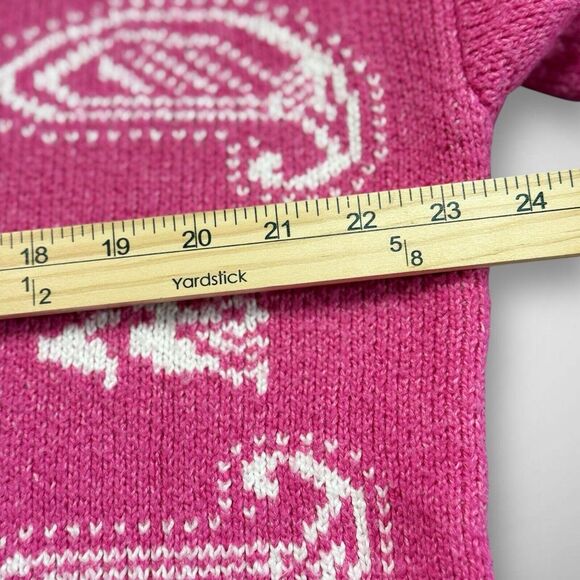 American Eagle Sweater Womens Small Pink Oversized‎ Bandana Paisley Cozy Soft - Picture 3 of 9